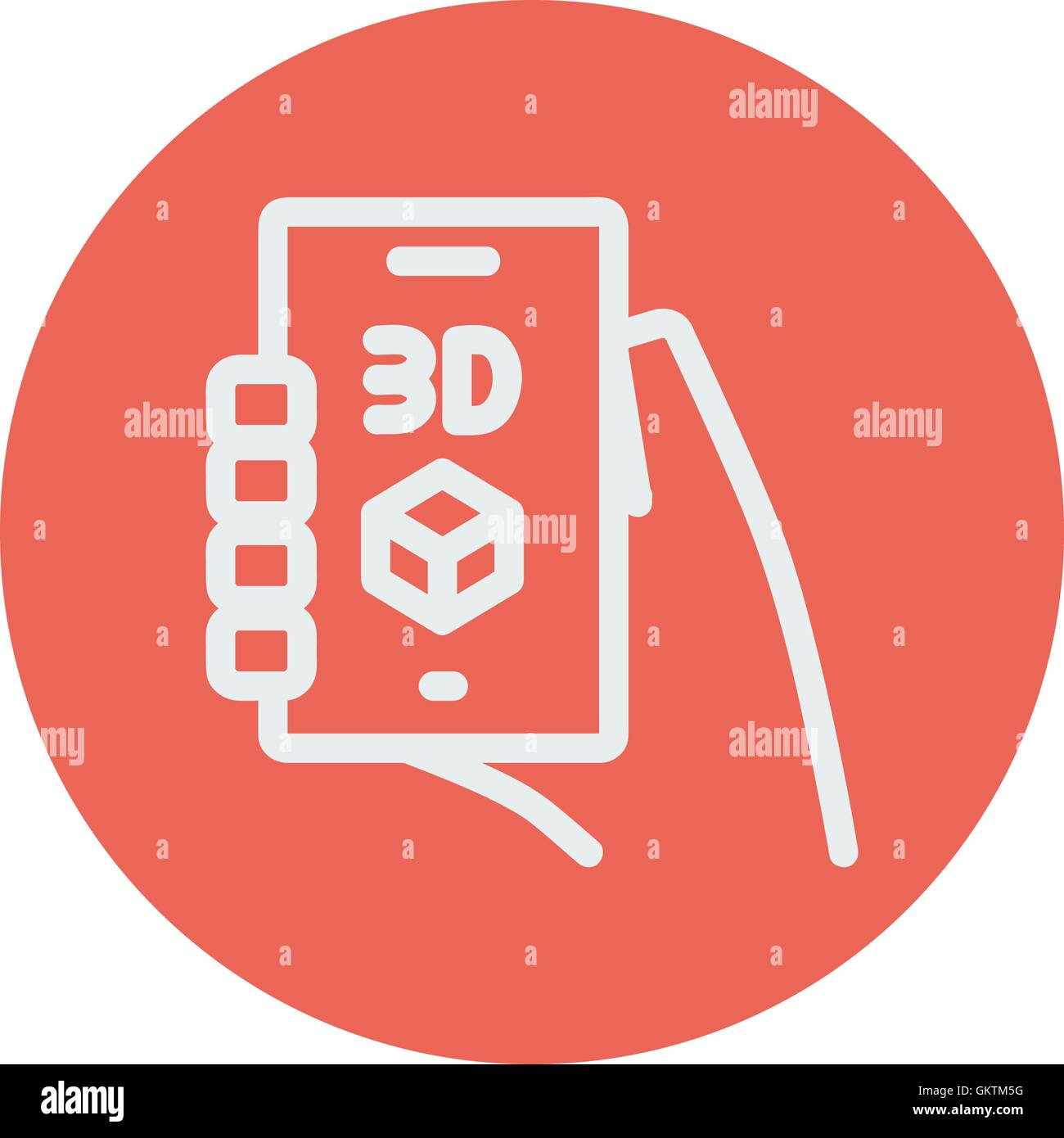 Smartphone with 3D box thin line icon Stock Vector Image & Art - Alamy
