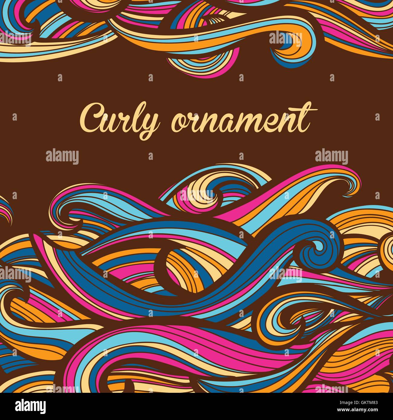 Curl abstract pattern with multicolored waves. Vector illustration ...