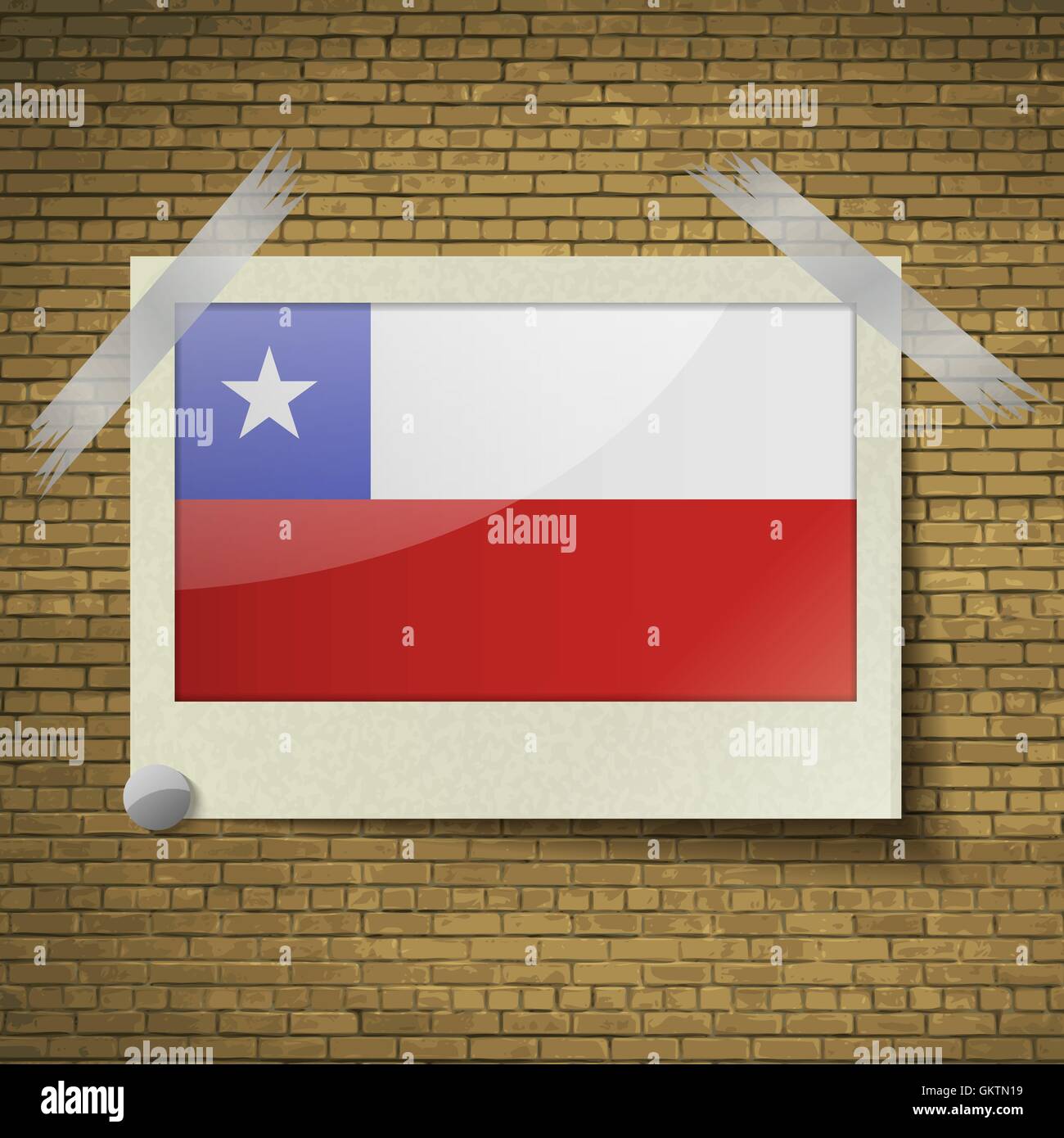 Frame Chile Flags Chile at frame on a brick background. Vector Stock Vector Image ...
