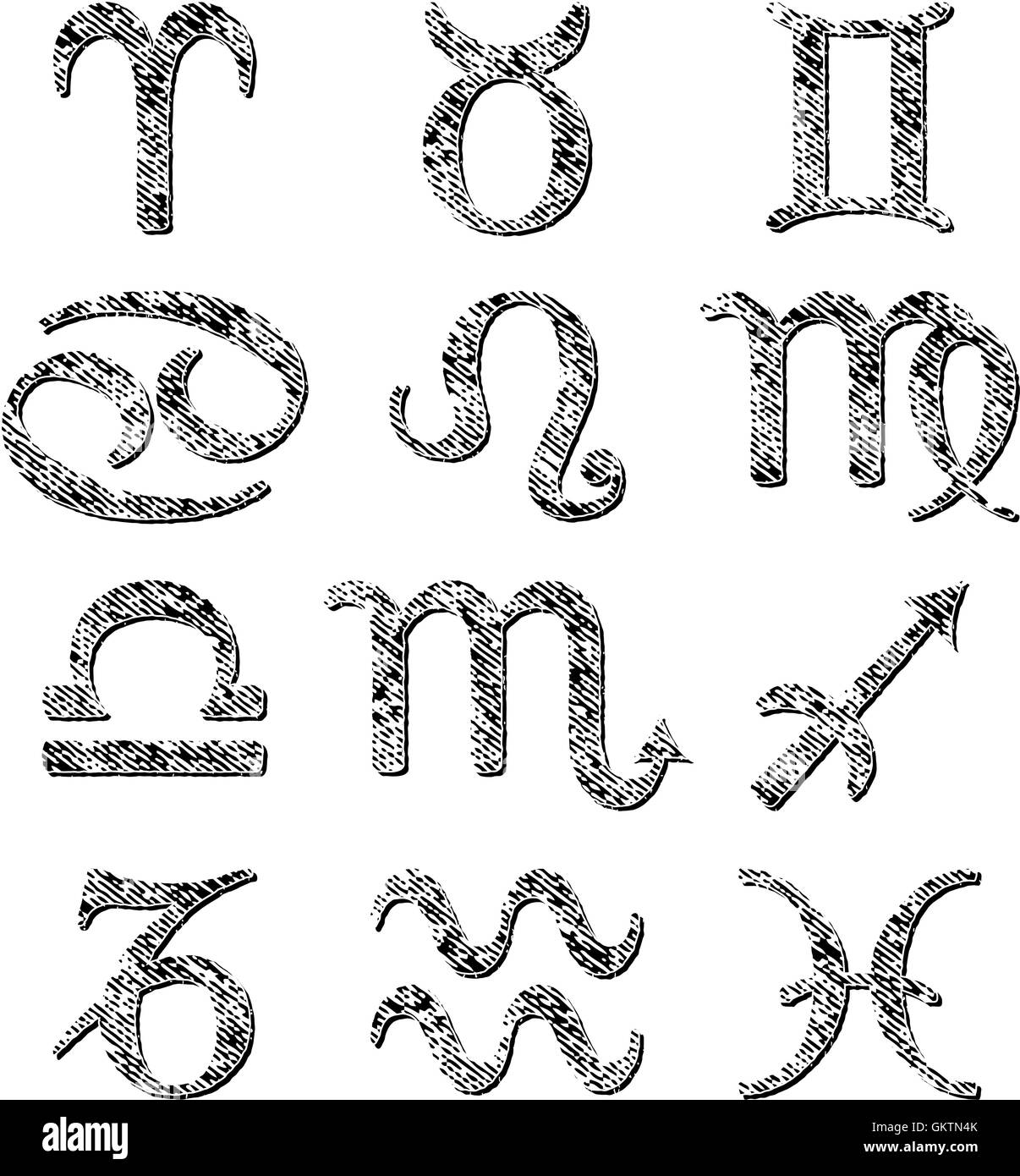 Zodiac signs Black and White Stock Photos & Images Alamy