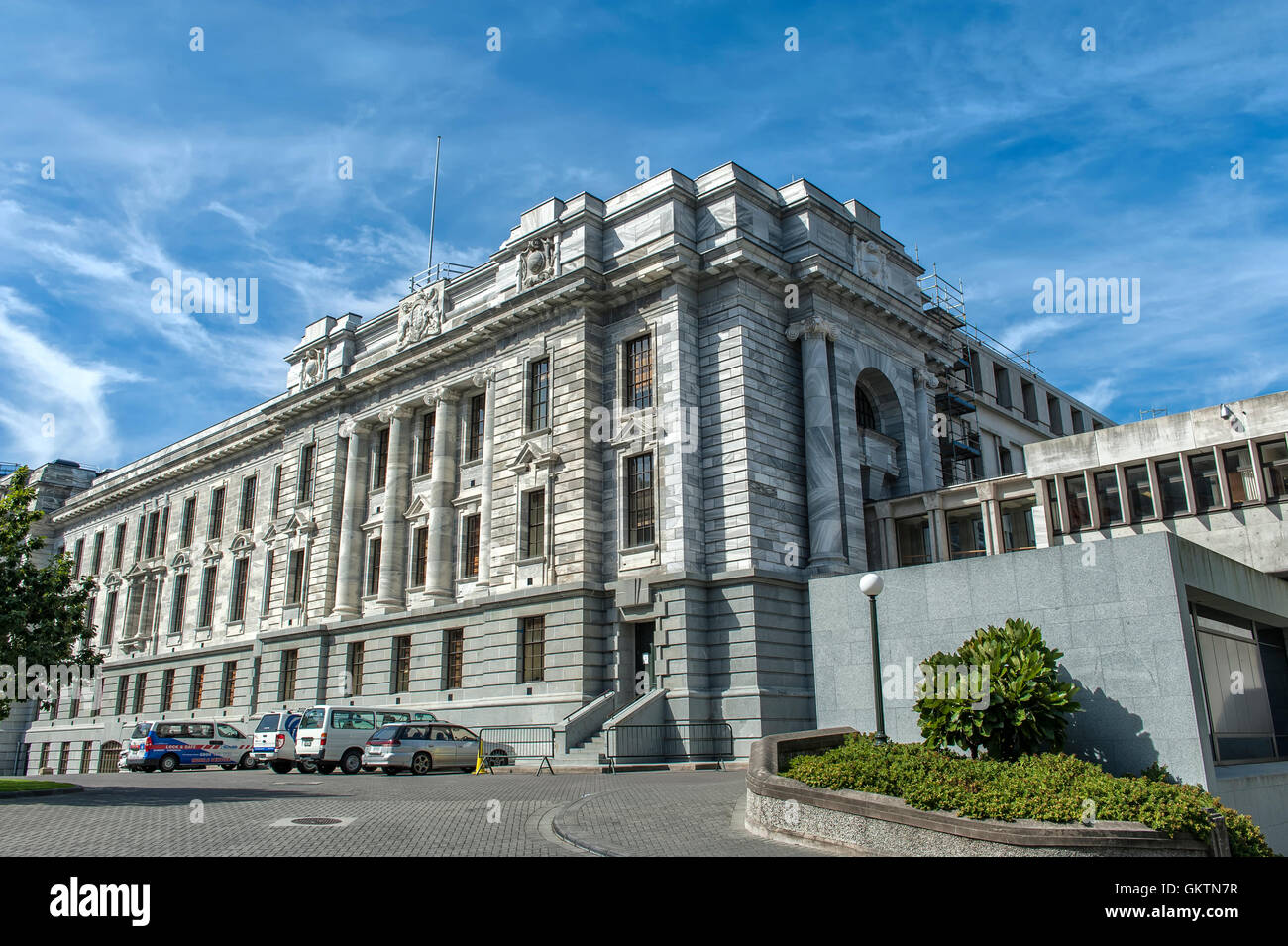 Wellington, New Zealand - March 3, 2016: Parliament House, one of New Zealand Parliament Buildings in Wellington Stock Photo