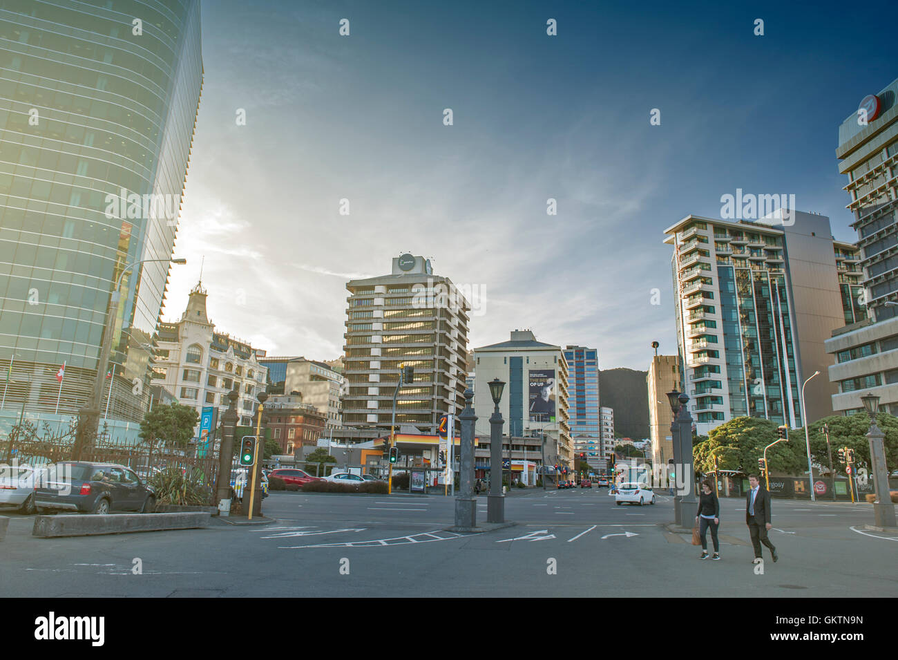 Wellington, New Zealand - March 3, 2016: Cityscape of Wellington, capital city of New Zealand, located on north island Stock Photo
