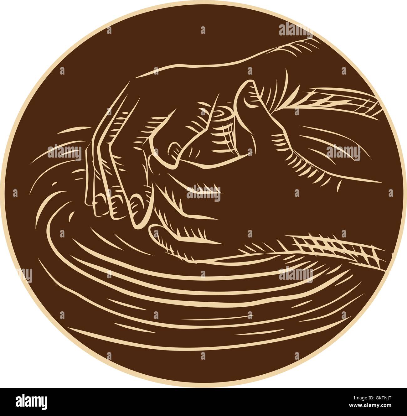 Potter Hand Shaping Pottery Clay Etching Stock Vector Image & Art Alamy