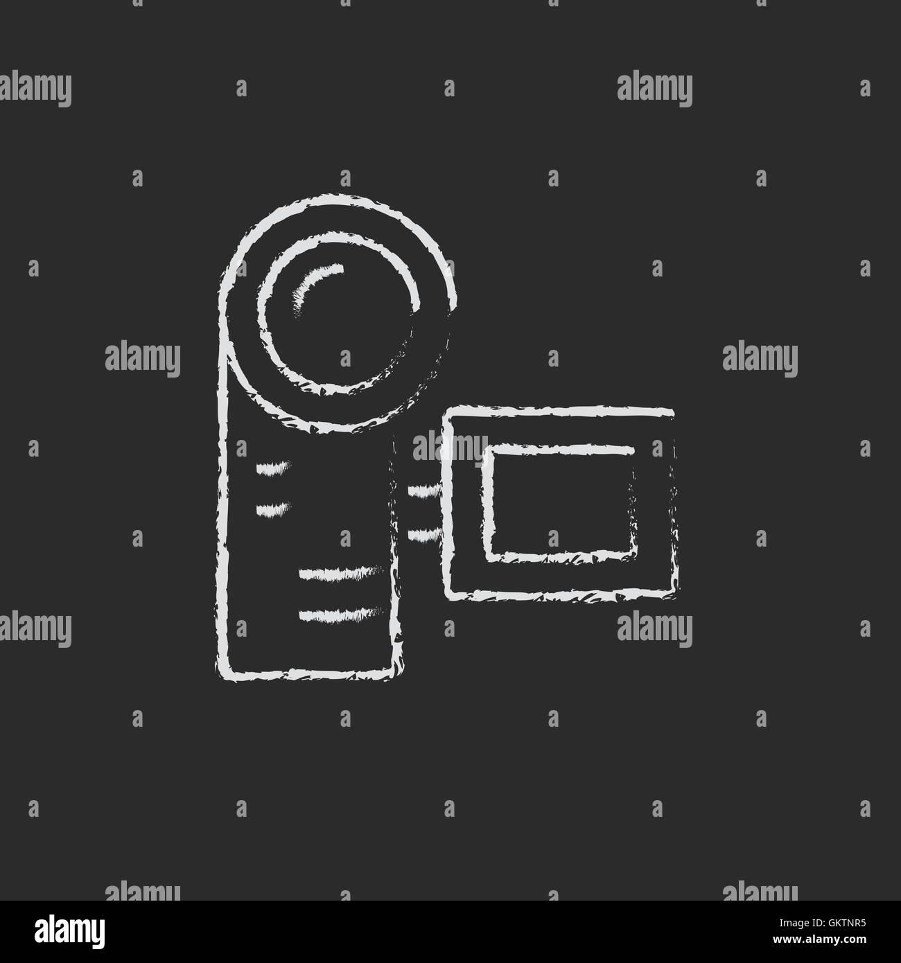 Camcorder drawn in chalk Stock Vector