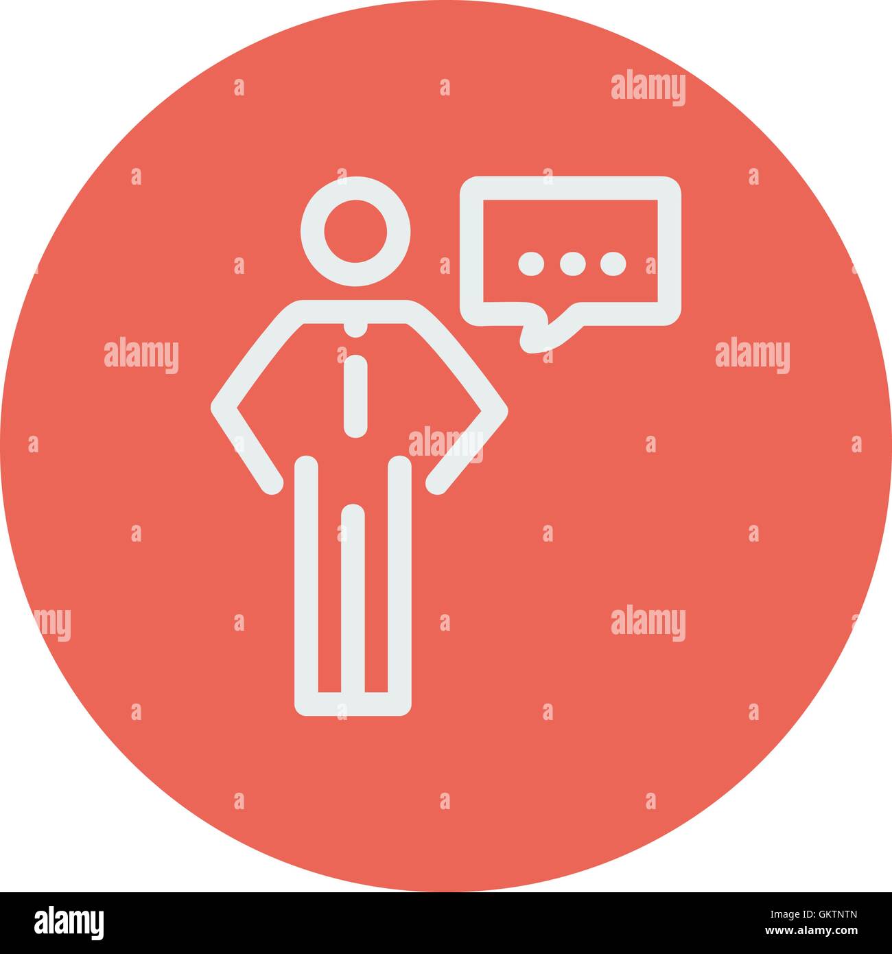 Businessman with speech bubble thin line icon Stock Vector Image & Art ...