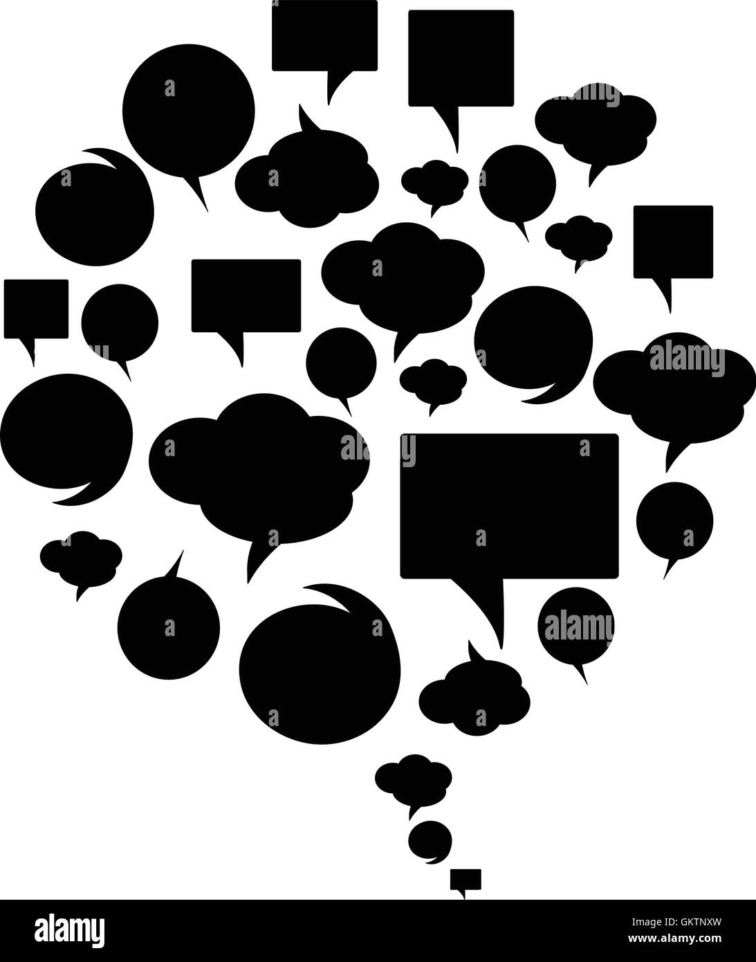 Set speech and thought bubbles Stock Vector