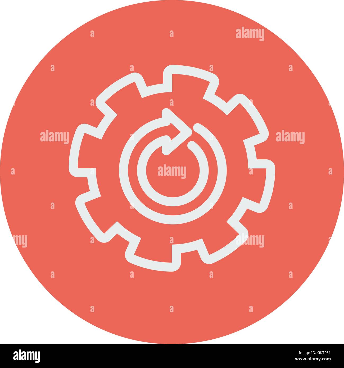 Gear wheel with arrow thin line icon Stock Vector Image & Art Alamy