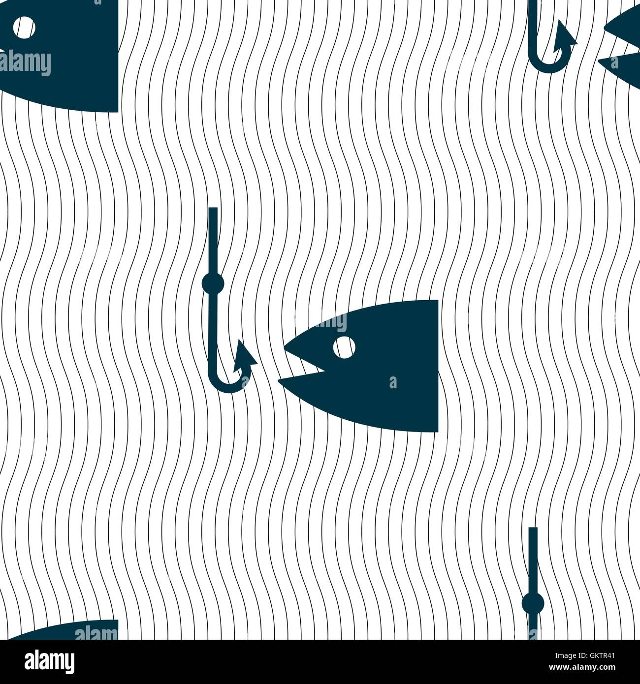 Fishing icon sign. Seamless pattern with geometric texture. Vector ...