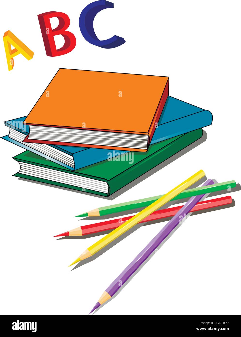 Pile of various color books Stock Vector by ©clairev 2259710