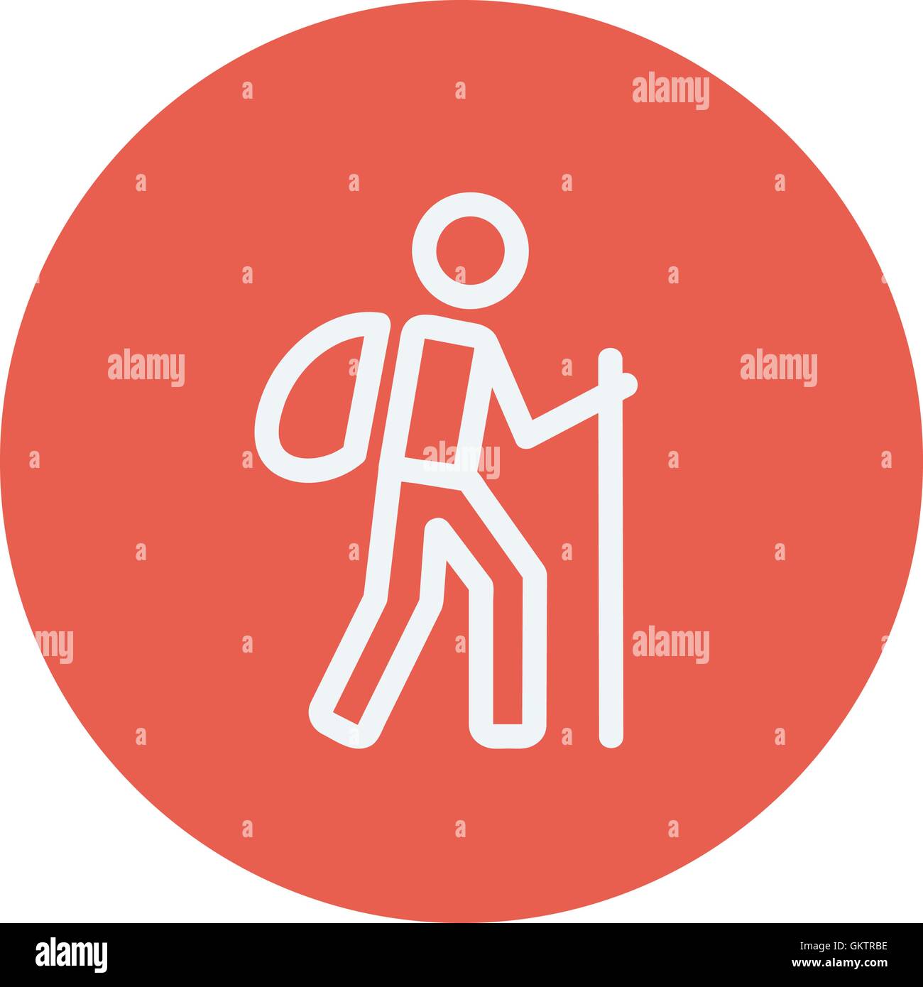 Hiking exercise thin line icon Stock Vector