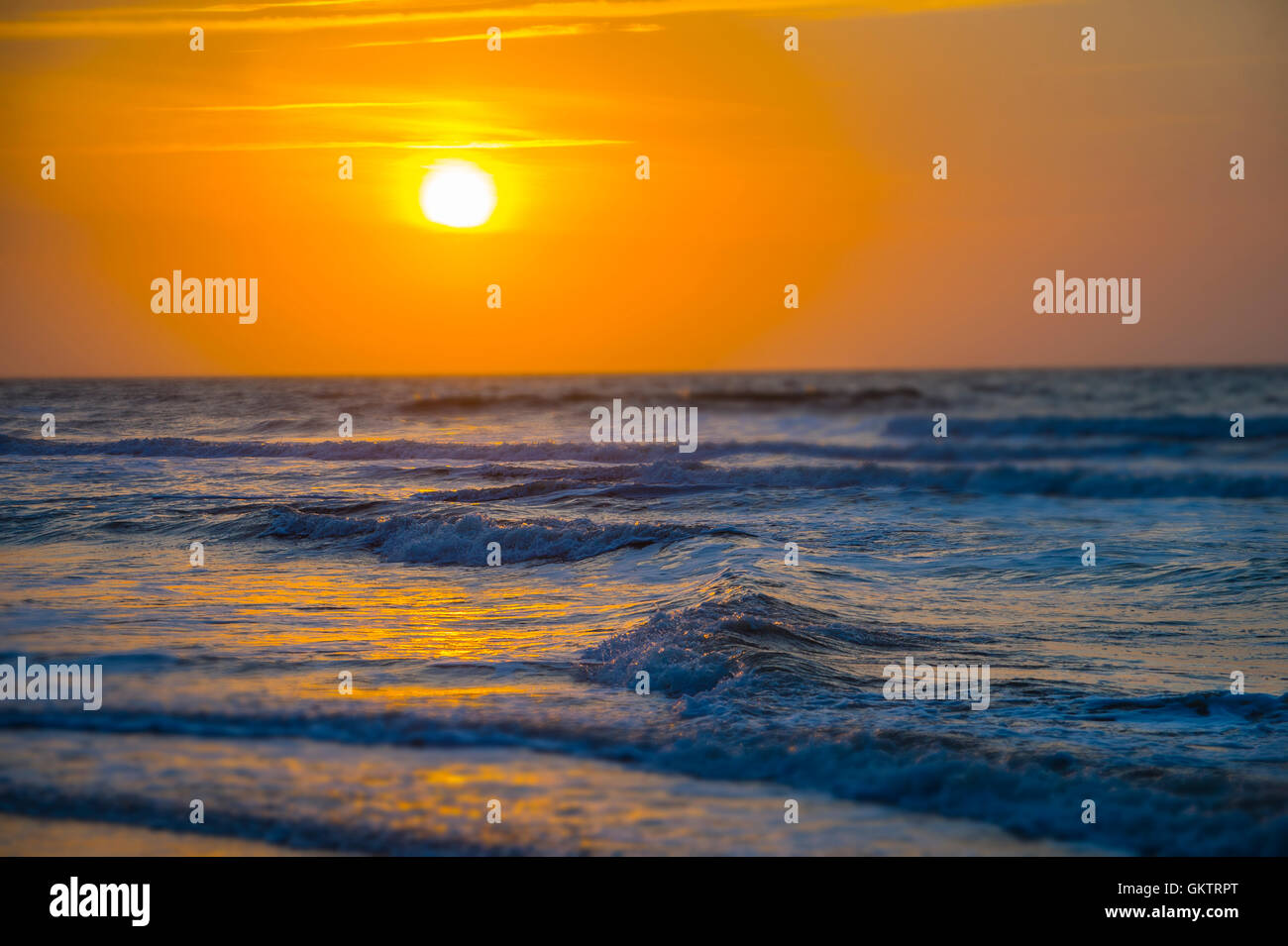 Artistic Soft Focus Sunrise At Hilton Head Island Beach, USA Stock Photo