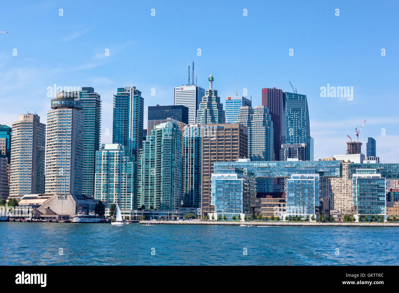 Skyline from Lake Ontario of the City of Toronto, Ontario,Canada Stock Photo