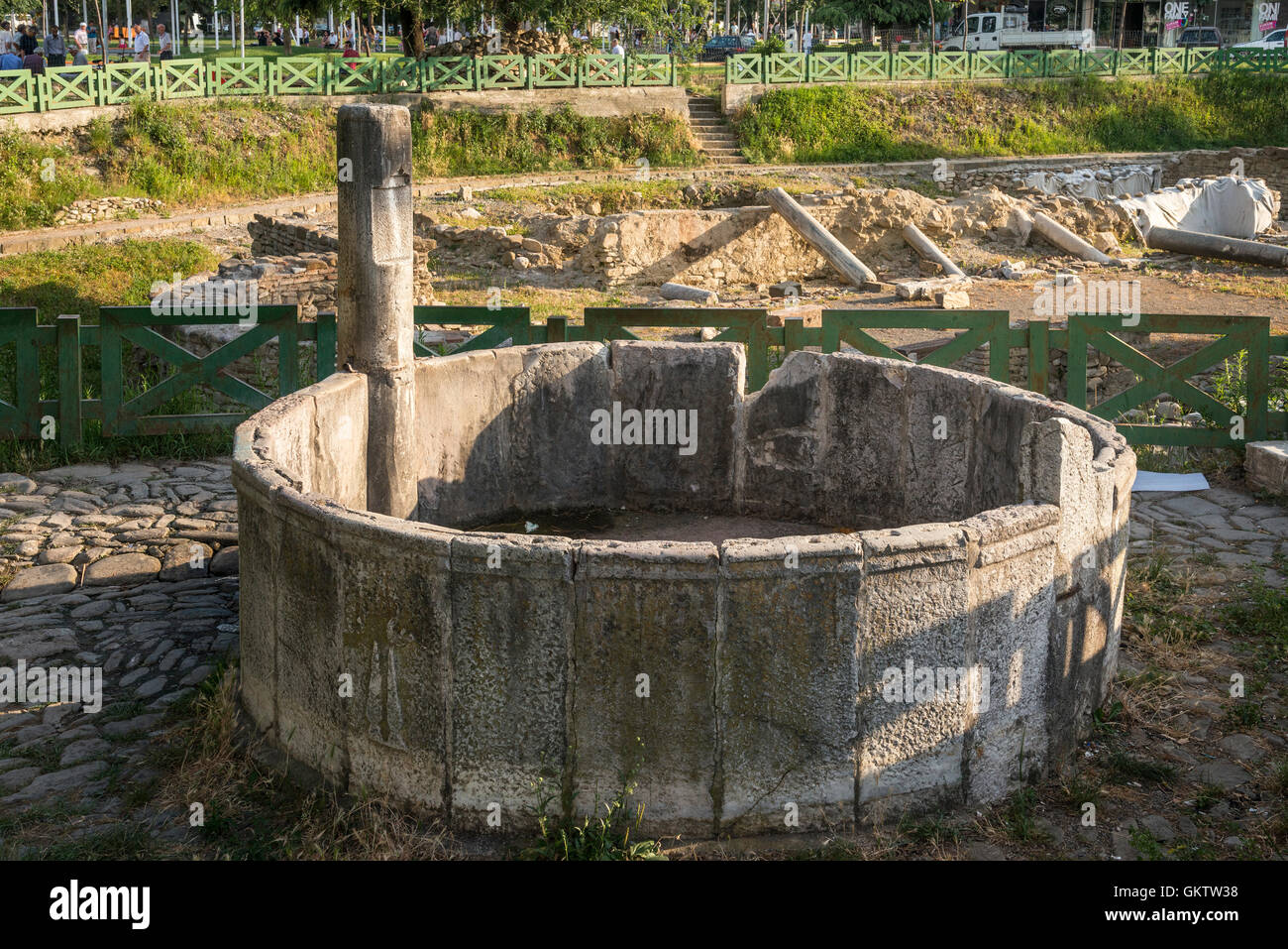 The remains of a well by the ruins of a 56th cent Basillica on