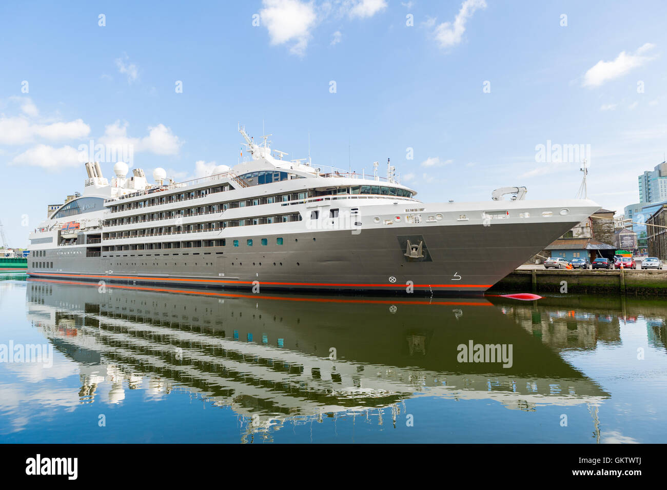 Cruise Liner 'L'Austral'  moored at North Custom House Quay, Port of Cork Ireland. Stock Photo