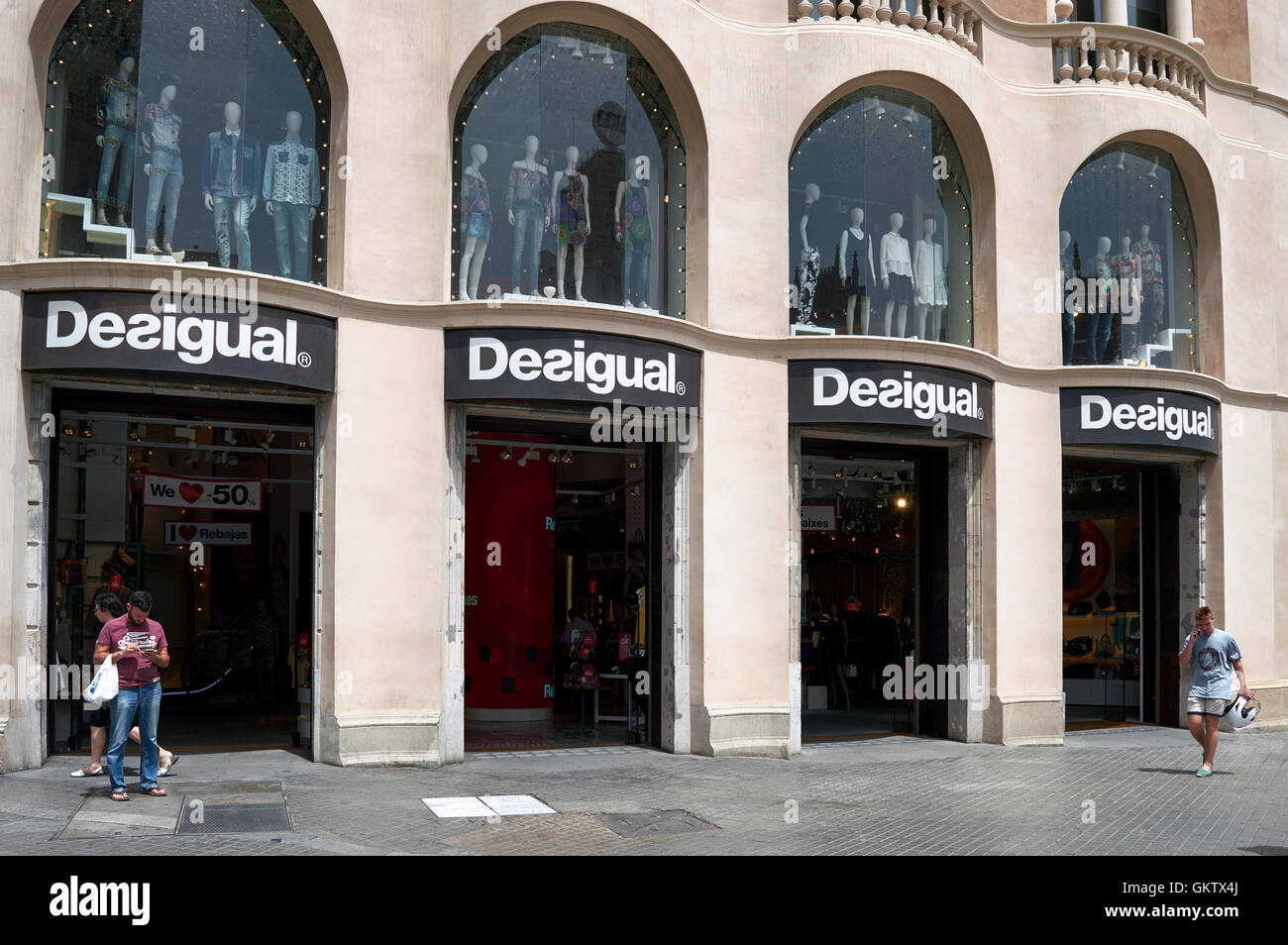 Desigual shop front, Barcelona, Spain Stock Photo