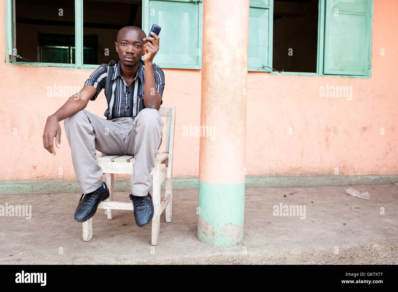 a teacher at a school in kasese, uganda Stock Photo