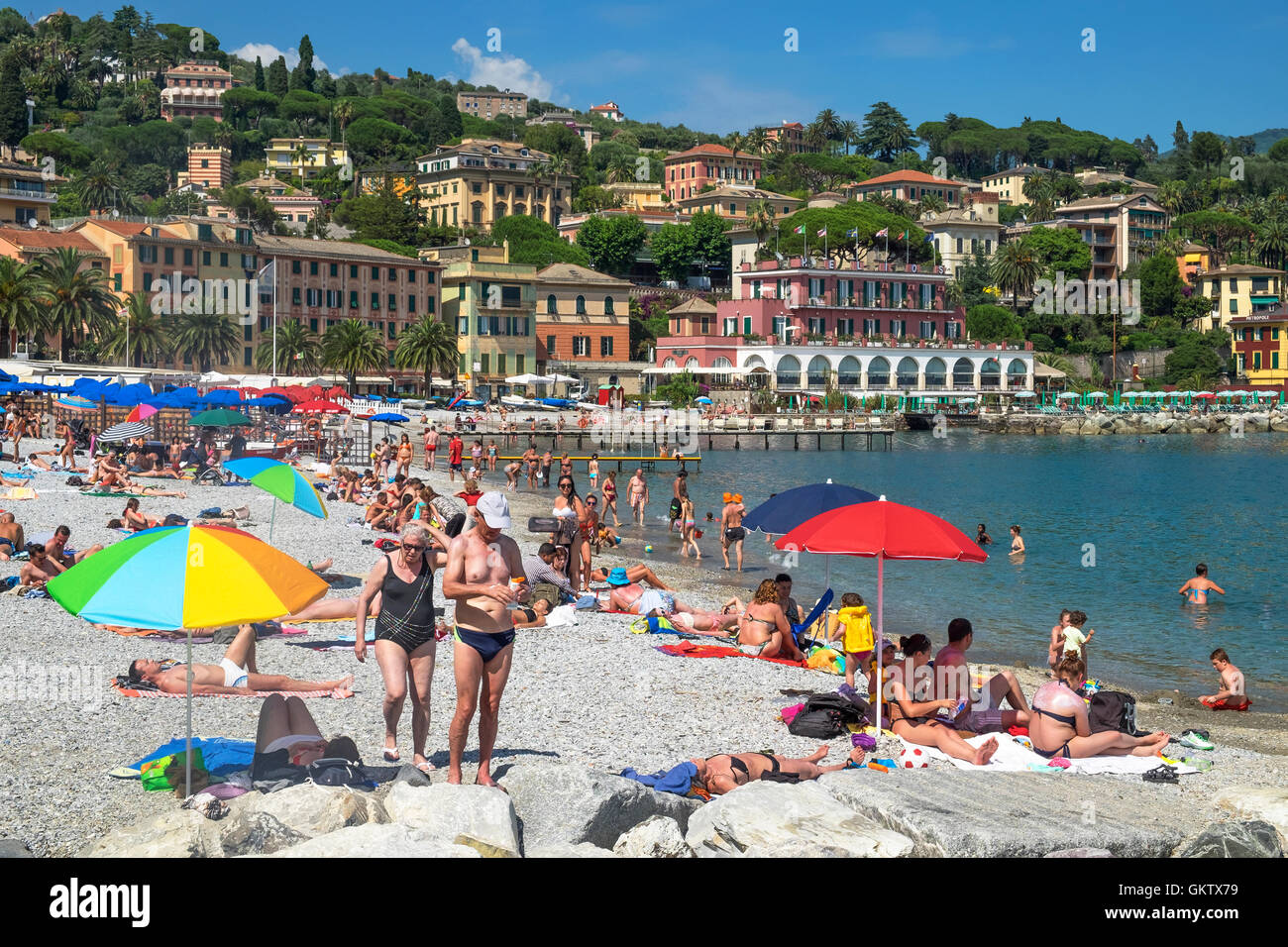 The beach at Santa Margherita Ligure, Italy Stock Photo - Alamy