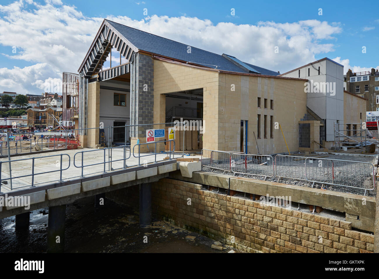 The new RNLI lifeboat station under construction and nearing completion