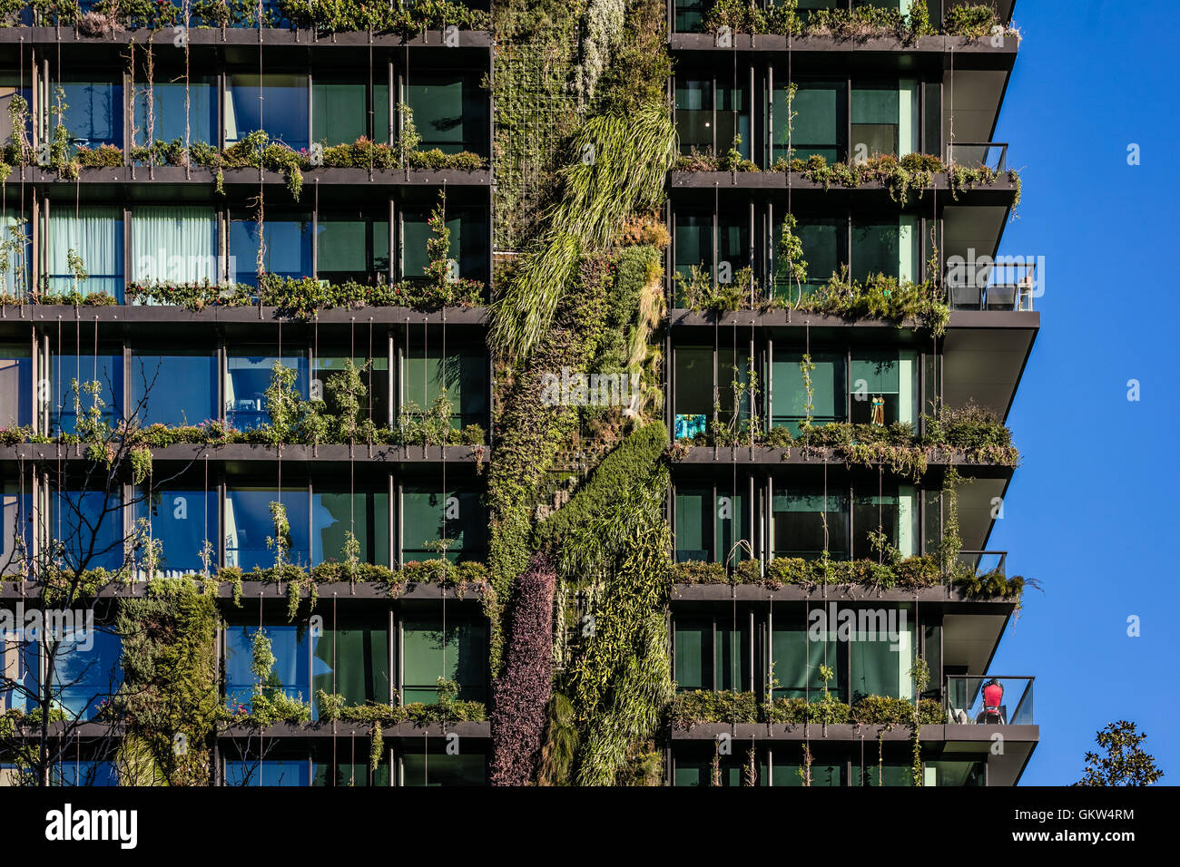 The building at One Central Park in Sydney with its Vertical Garden Stock Photo
