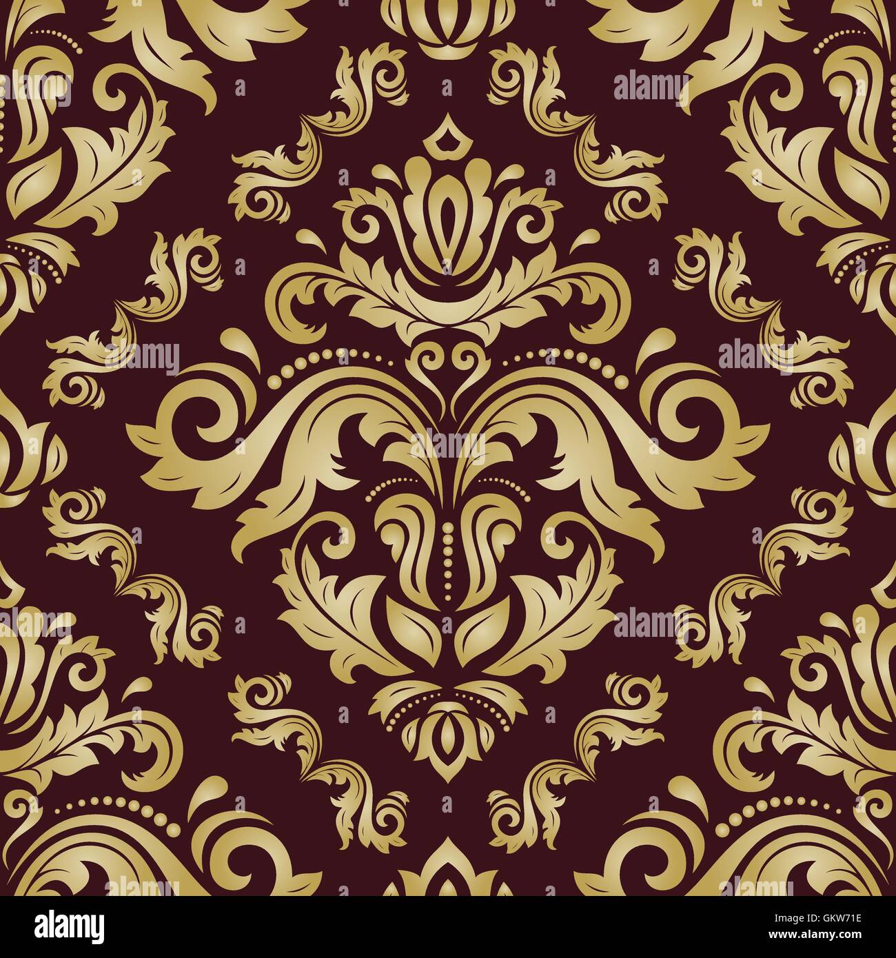 Seamless Damask Vector Background Stock Vector Image & Art - Alamy
