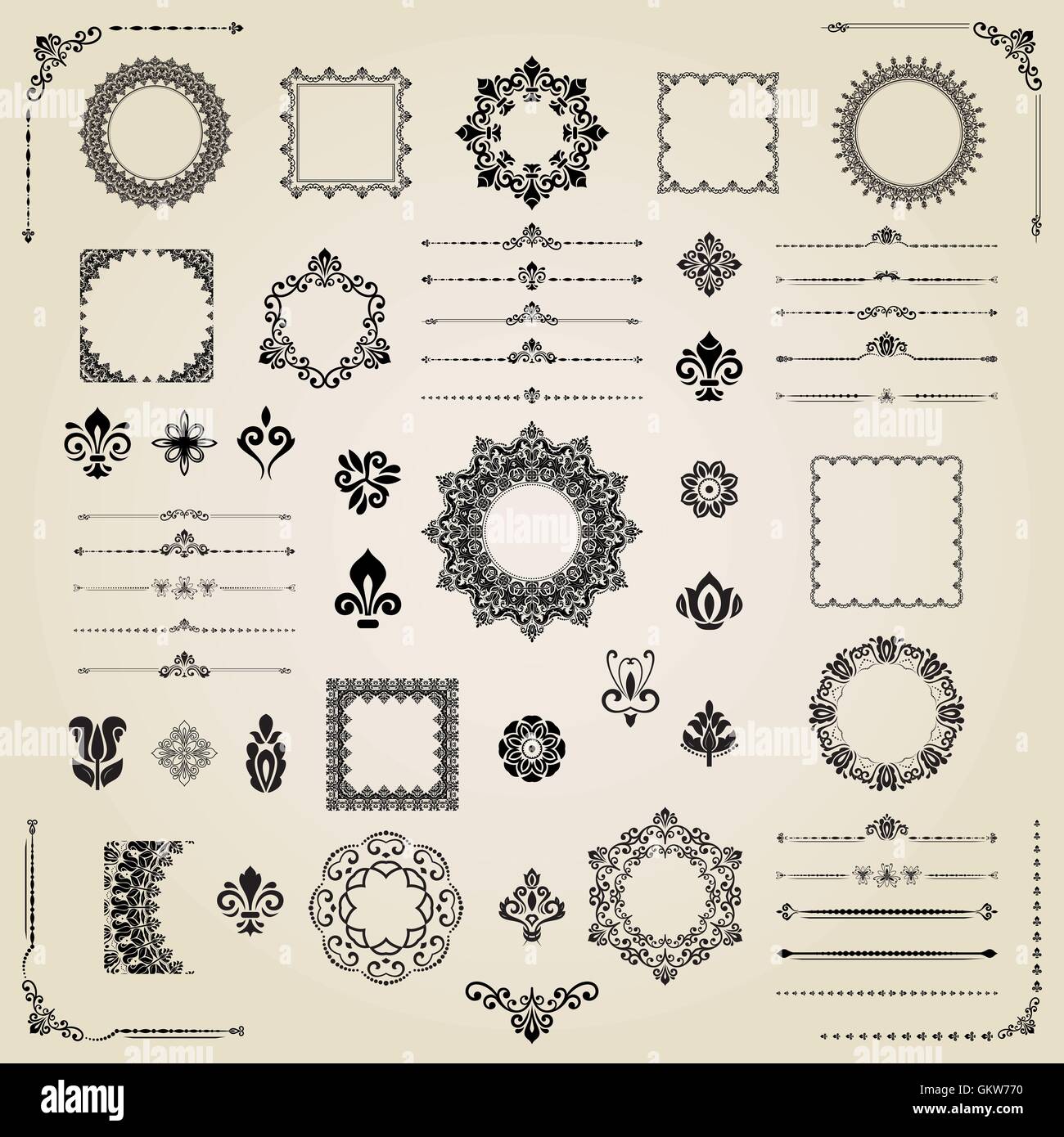 Vintage Set of Elements Stock Vector Image & Art - Alamy