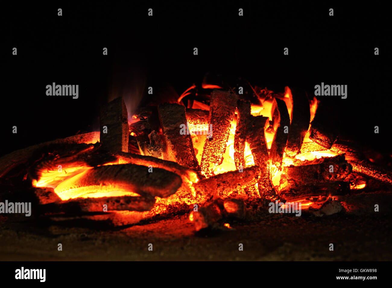 hot embers Stock Photo