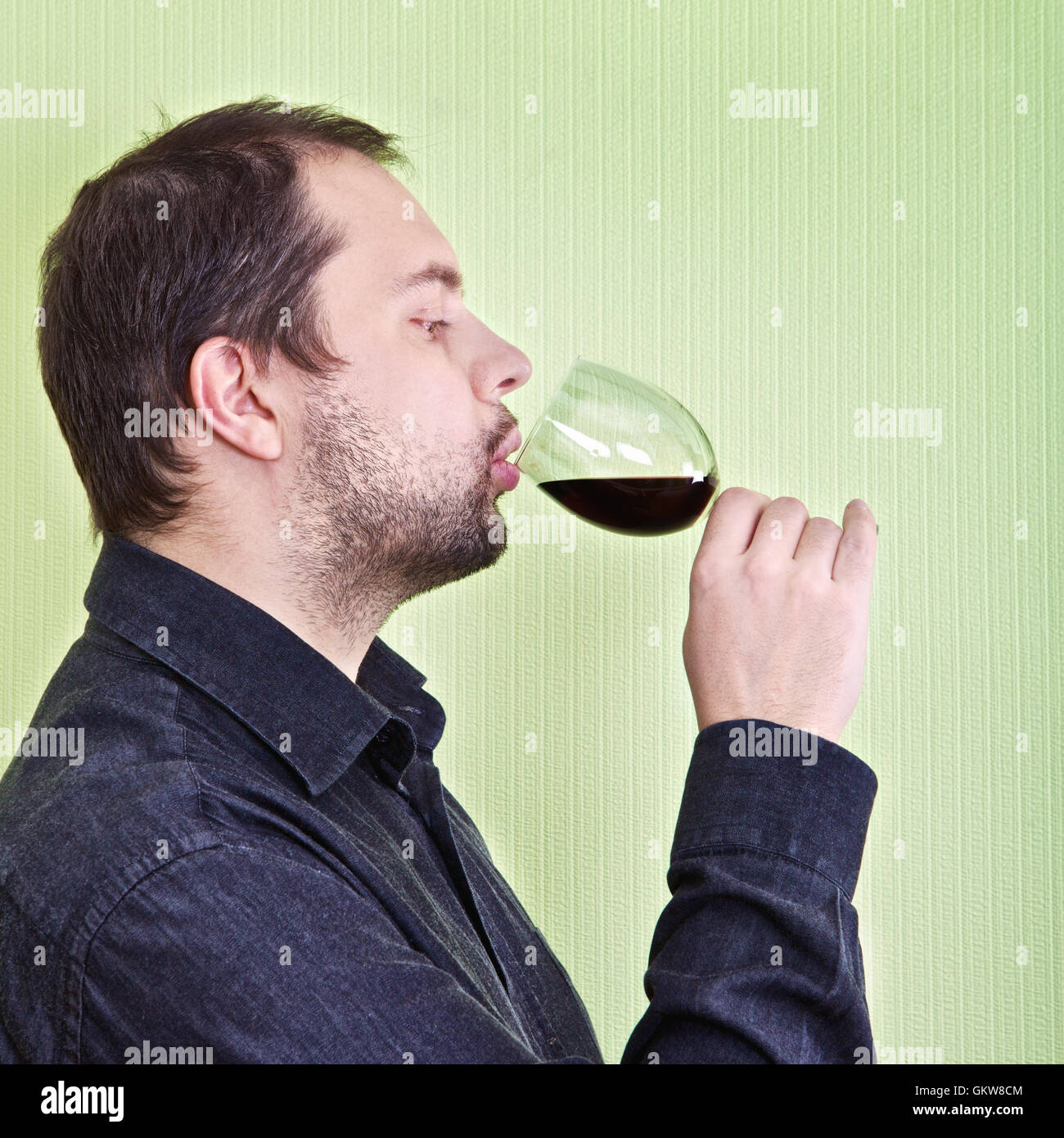 Man Drink Wine Stock Photo - Alamy
