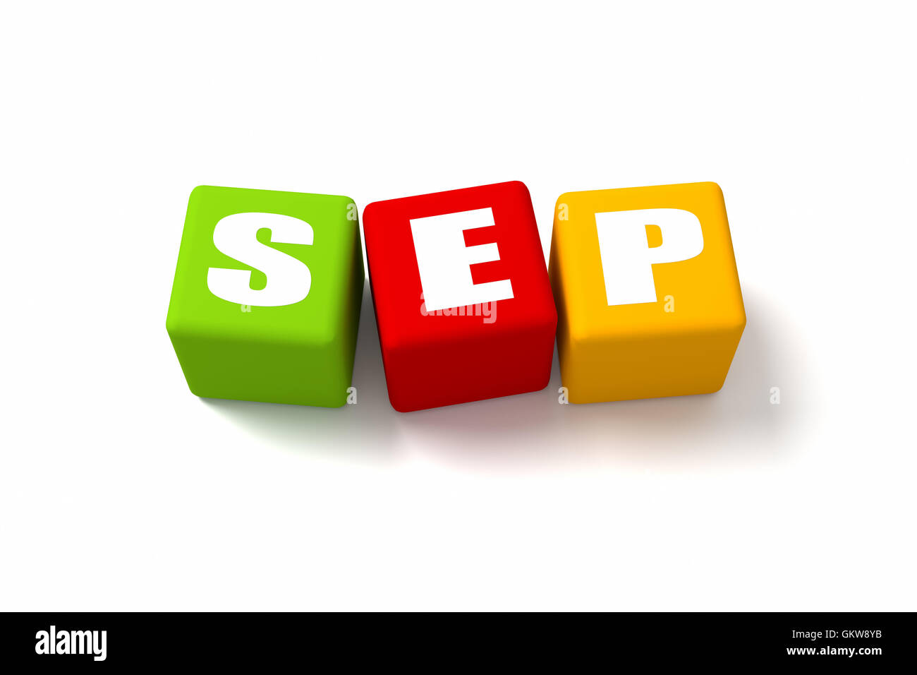 September Colored Cubes Stock Photo