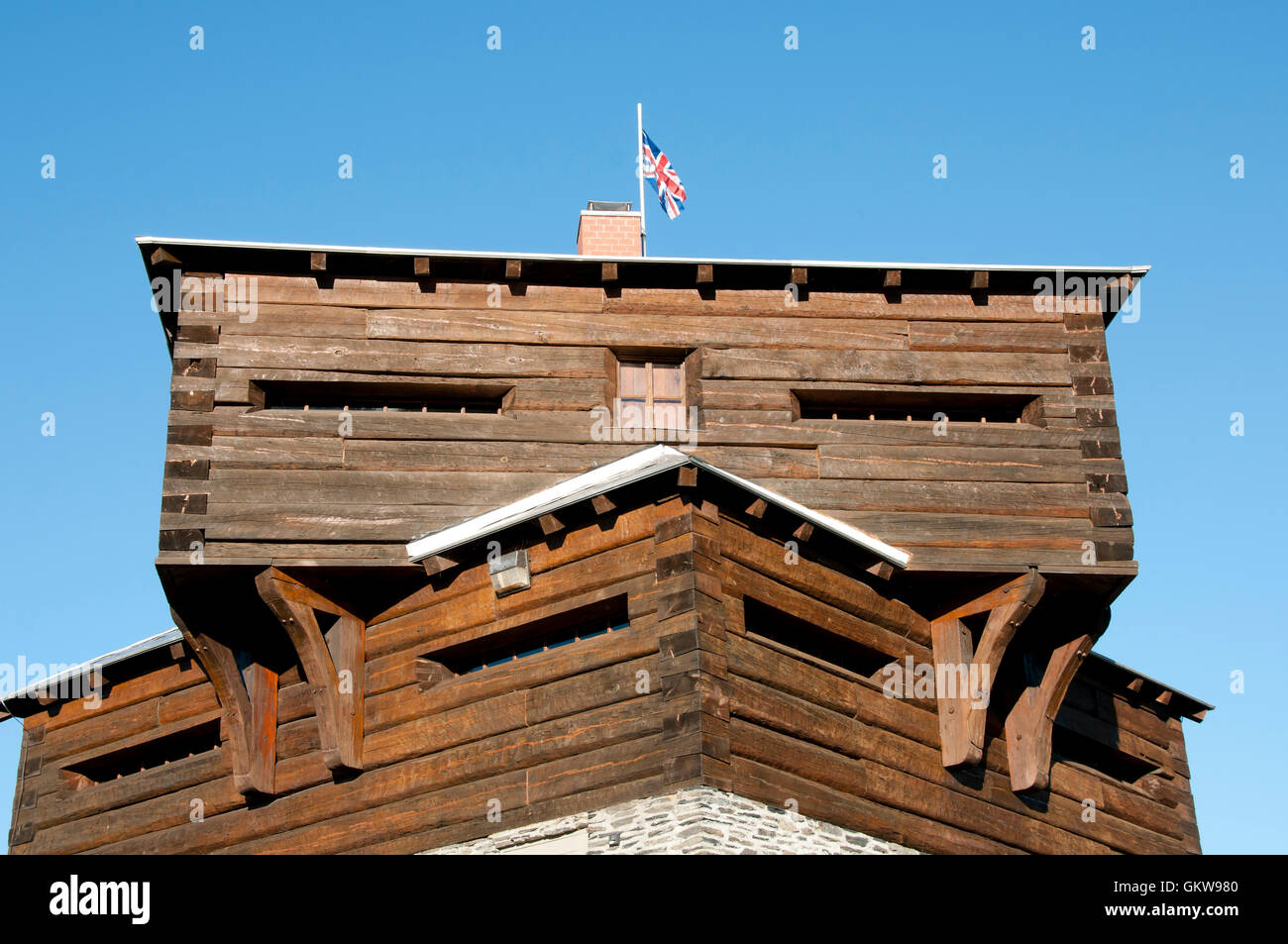 Historic Petit Sault Blockhouse - Edmundston - New Brunswick Stock Photo