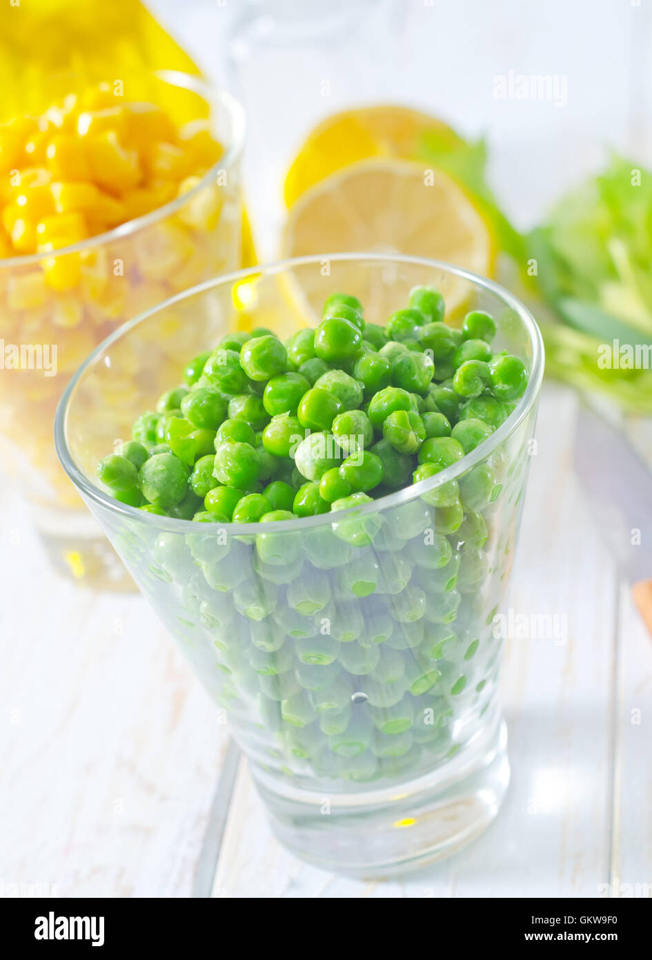 corn and peas Stock Photo
