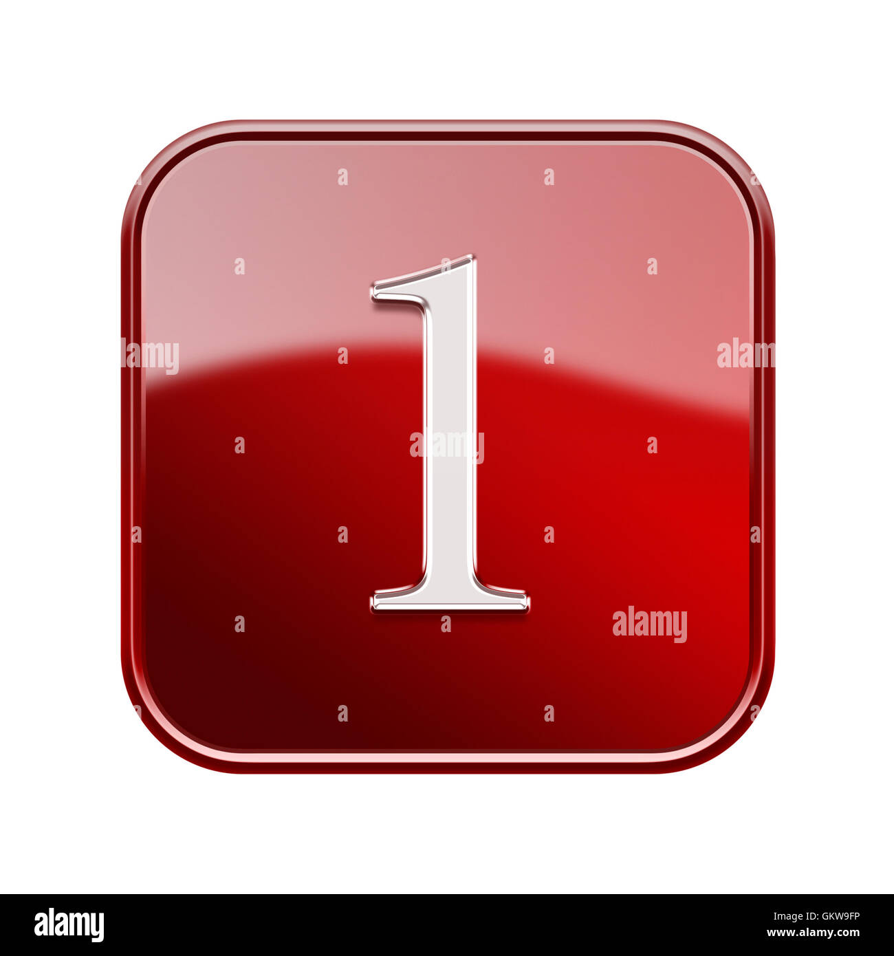 Number one red glossy, isolated on white background Stock Photo - Alamy