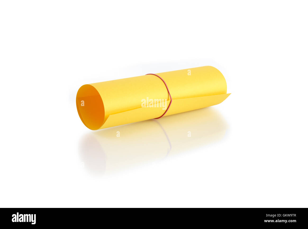 Roll Of Yellow Paper Stock Photo Alamy