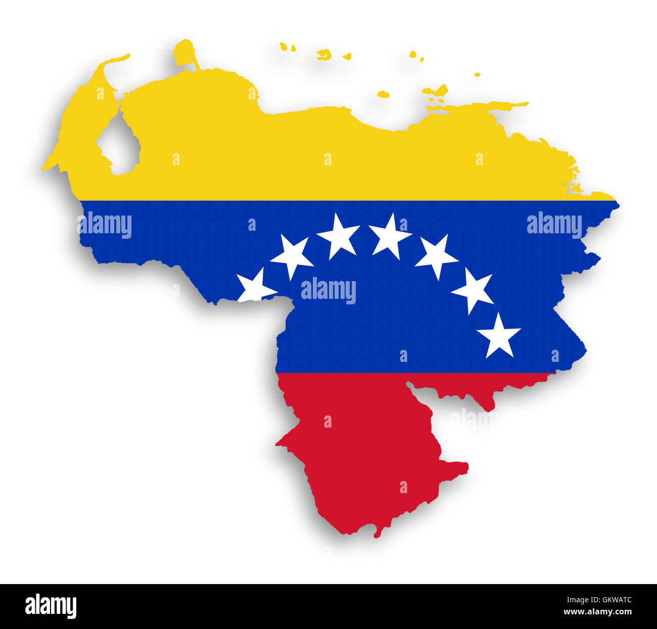 Venezuela Map With The Flag Inside Stock Photo Alamy