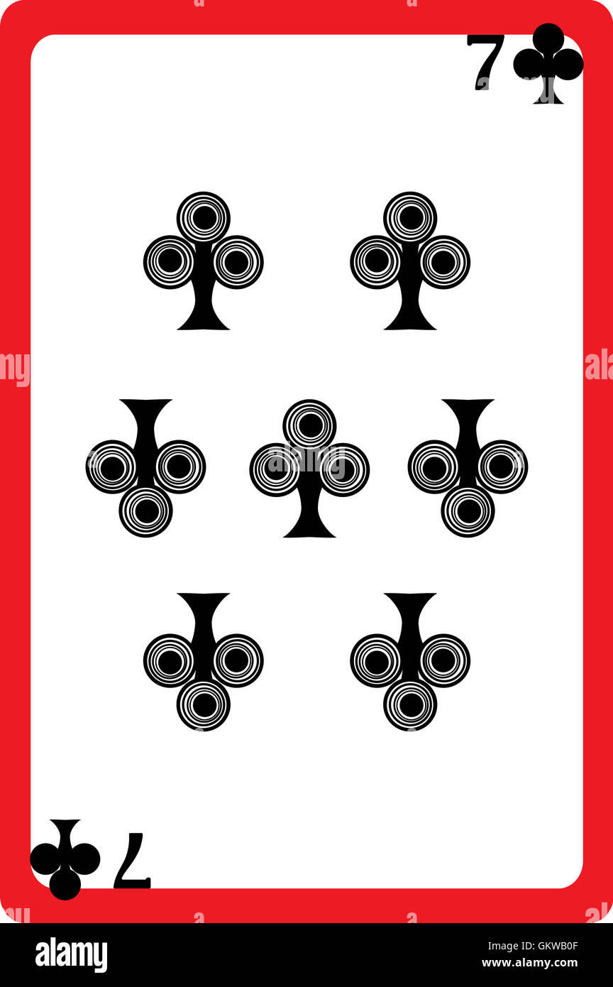 seven of clubs Stock Photo