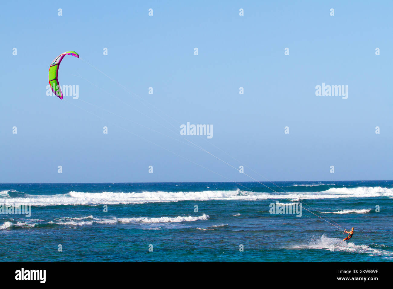 Kite Surfing in Hawaii Stock Photo Alamy
