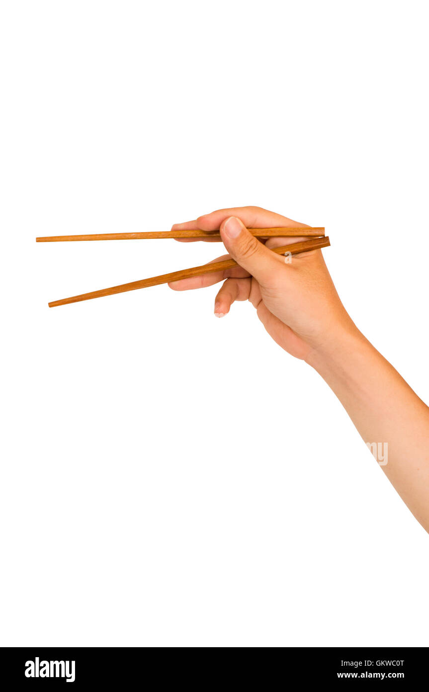 hand holding chopstick Stock Photo