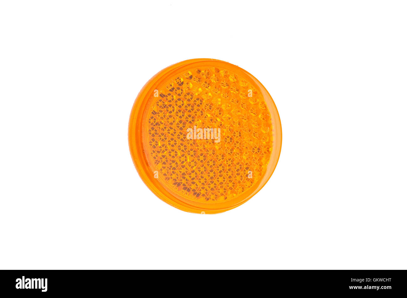 Yellow round reflector on white Stock Photo Alamy