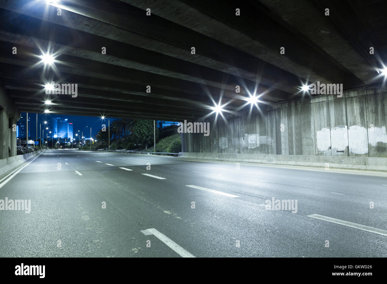 Highway at Night Stock Photo - Alamy