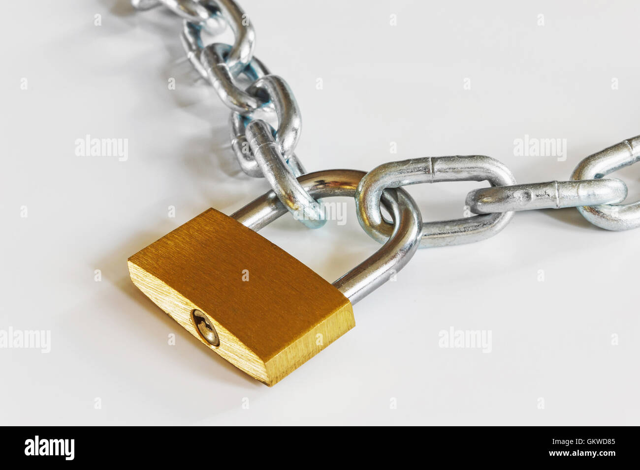 padlock with metal chain Stock Photo