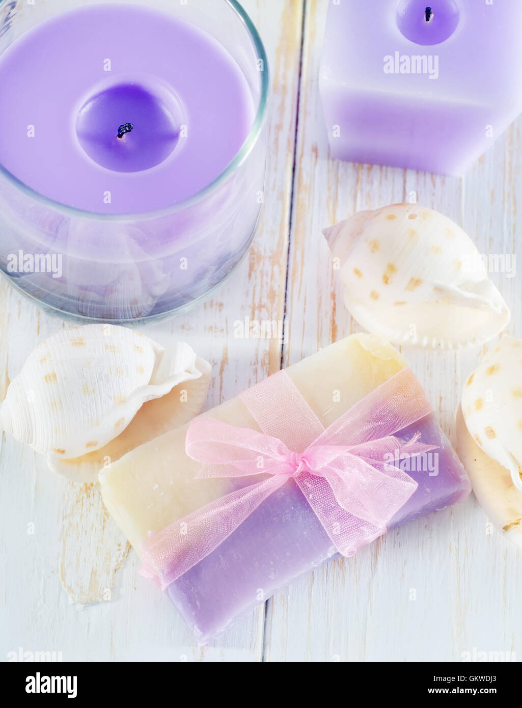 soap and candle Stock Photo Alamy