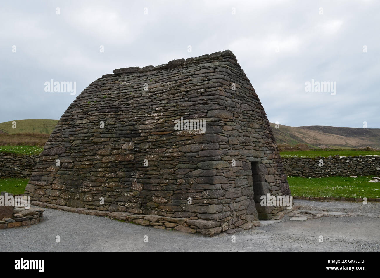 Gallarus oratory is an ancient stone structure in Ireland. Stock Photo