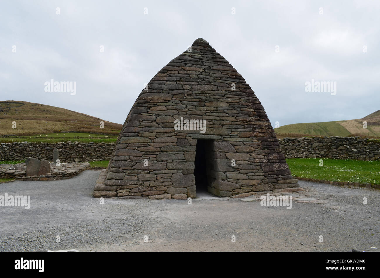 Gallarus Oratory found in the hills of Slea Head Penninsula. Stock Photo