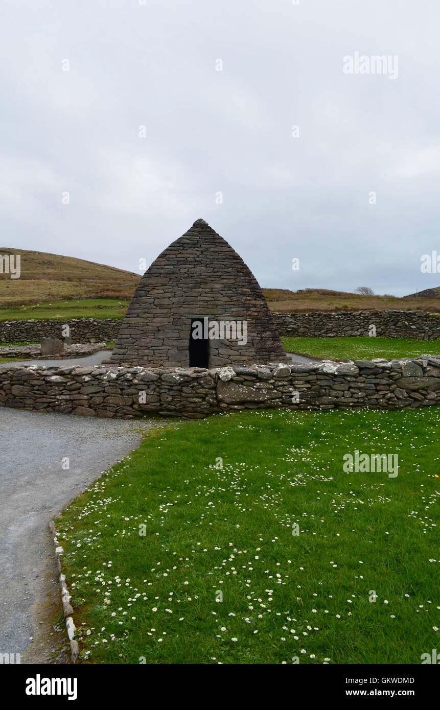 The Gallarus oratory is a stone structure in Ireland thought to be an early Christian Church. Stock Photo