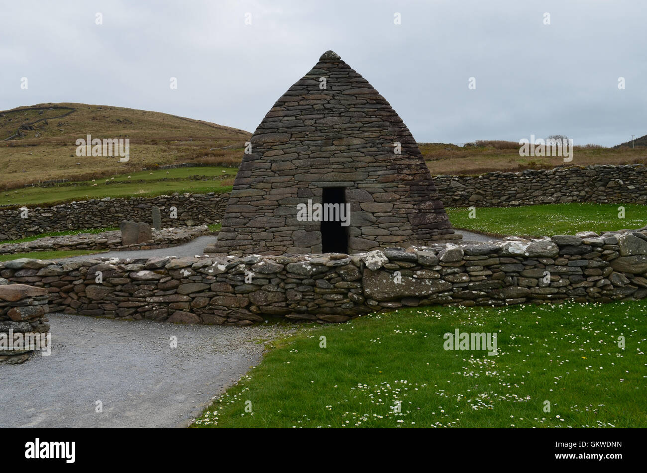 Stone gallarus oratory on the Slea Head Penninsula. Stock Photo