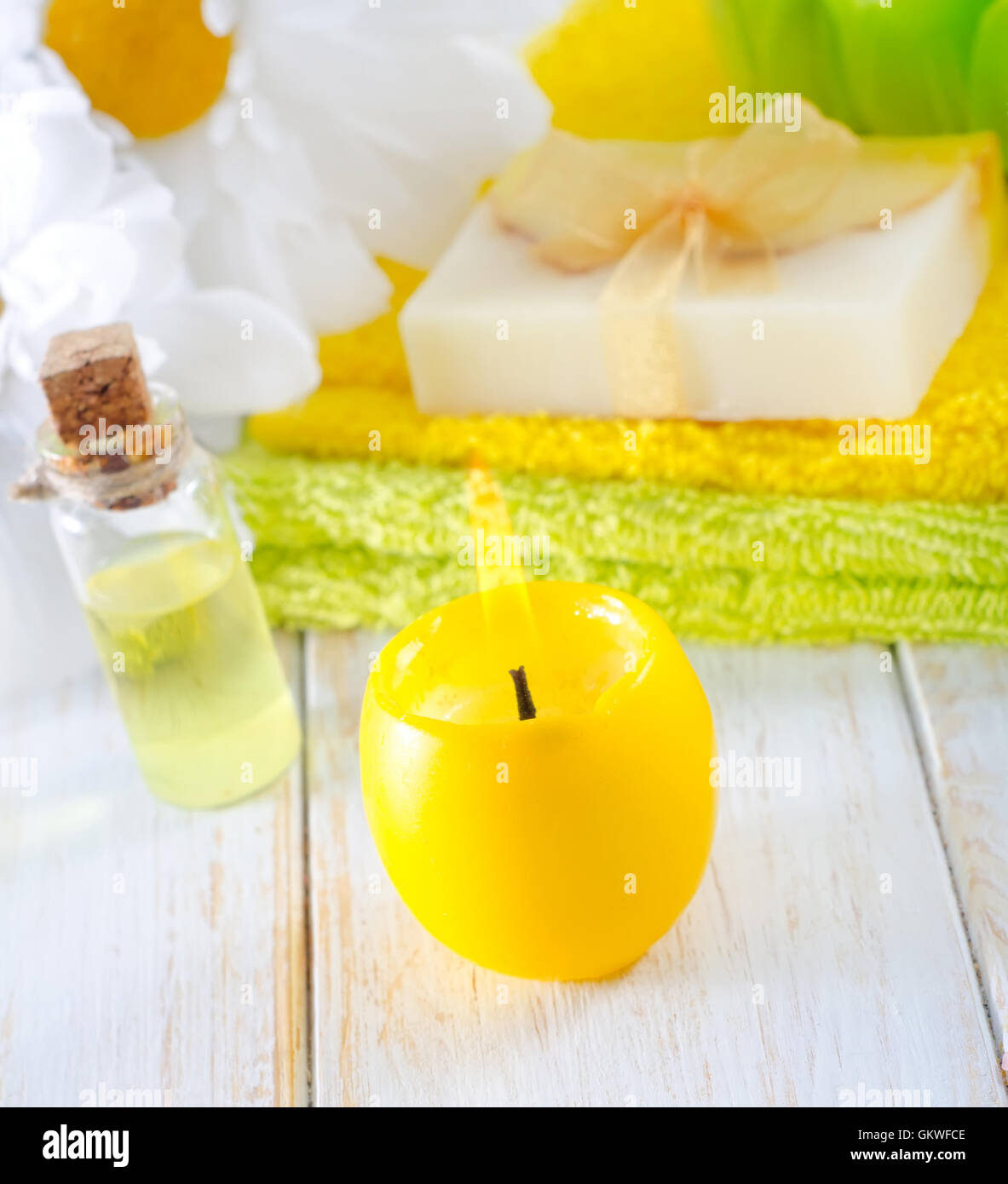 candle and aroma oil Stock Photo - Alamy