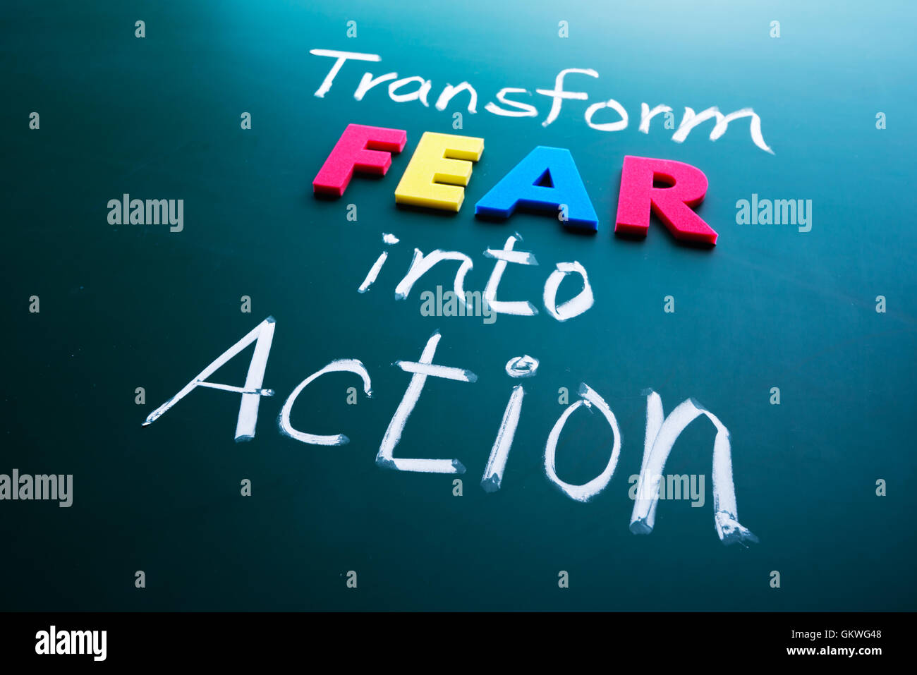Transform fear into action concept Stock Photo
