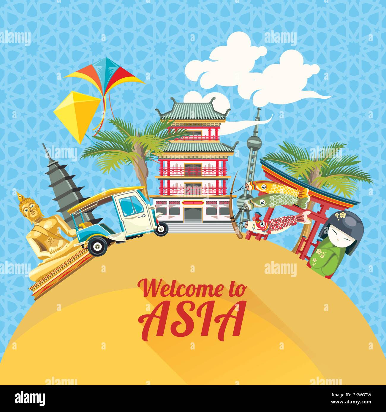 Asia detailed poster
