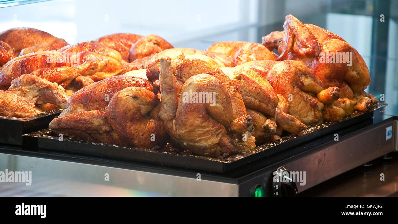 delicious browned chicken cooked to the plate Stock Photo