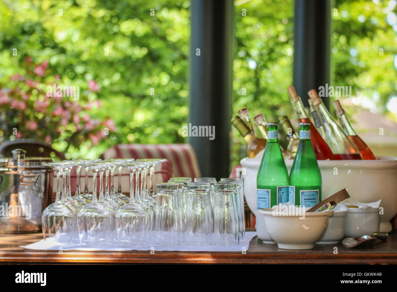 Classy bar setup for a party Stock Photo