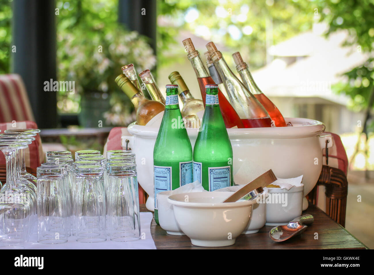 Classy bar setup for a party Stock Photo